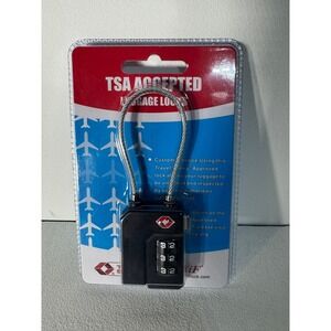 Travel Sentry TSA Accepted Luggage Lock 3-Dial Combination Cable Black TSA21100